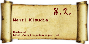 Wenzl Klaudia névjegykártya